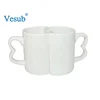 New Arrival Cheap Fashion popular customizable white heart shape mug for sublimation
