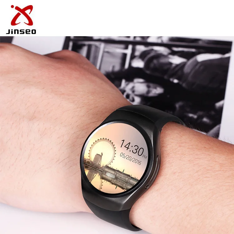 Free Sample Black KW18 Bluetooth Ver. 4.0 Smart Watch Touchscreen With Camera