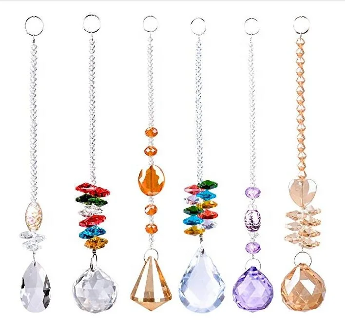 

Chandelier Prisms Octogon Chakra Crystal Balls For Home Office Garden Decoration Suncatcher