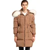 Customized Women Garment Fashion Winter Long Jacket Hooded Ladies Fur Down Coat