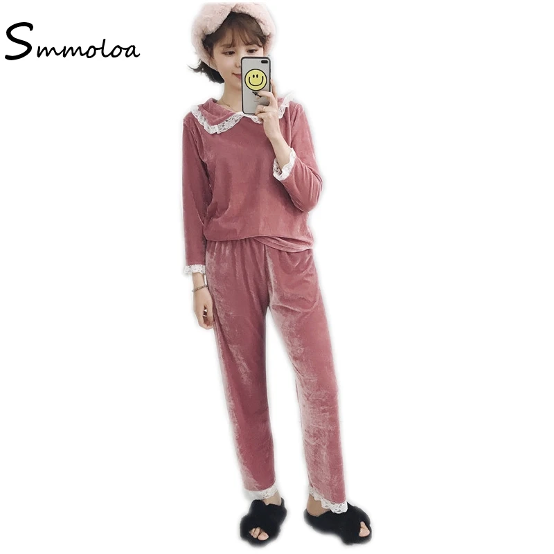 

OEM 2017 Winter Women Velvet Pajamas House clothes, Red blue