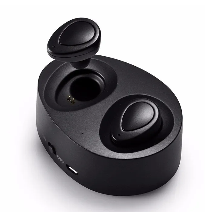 

Mini cordfree invisible BT 4.2 TWS wireless earbuds with charging case, Black;white;white/red;white/silver;black/red;black/silver