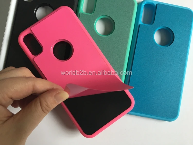 Magical Nano Sticky Anti Gravity Phone Case for iPhone Xs with Dust-proof Sticker