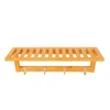 Handcrafted Wall-Mount Bamboo Towel Rack and Coat Hook for Bathroom Storage Towel Rack with 4 Hooks