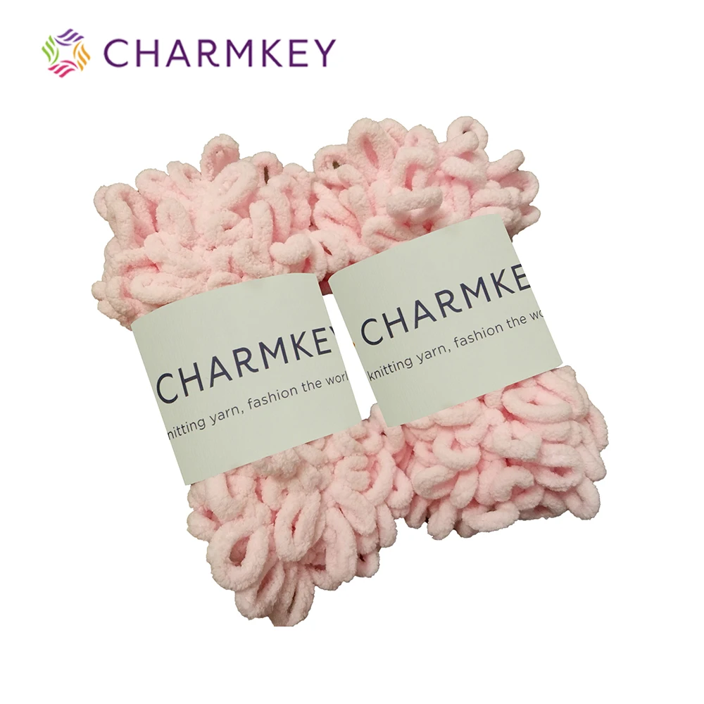 

Charmkey 100% Polyester Puffy Yarn Super Soft Chenille Chunky Yarn for Arm Knitting