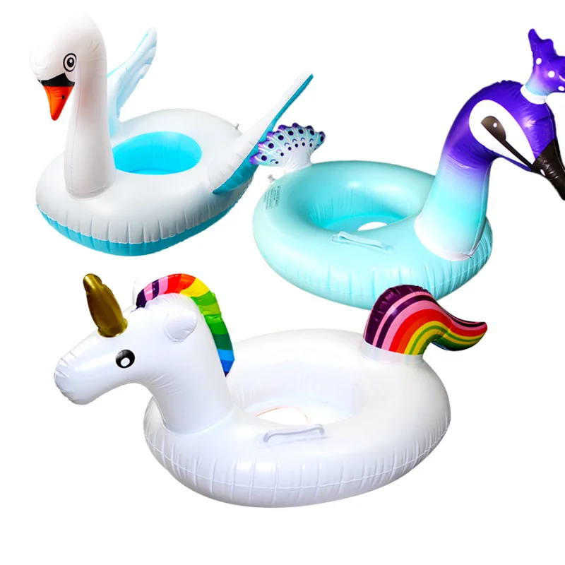 

Ins inflatable swimming ring animal seating ring Flamingo children cartoon seating ring, Crown swan, flamingo, blue peacock, unicorn, white swan