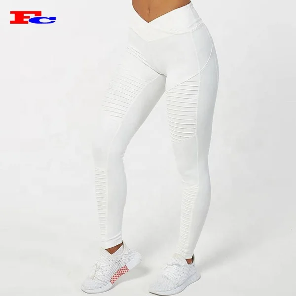 

Cross Band Pleat Design Fitness Sport Pants Women Push Up Moto Gym Leggings Wholesale, Customized colors