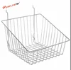 Metal Chrome Pegboard -Sloped Wire Basket - Slatwall Basket
