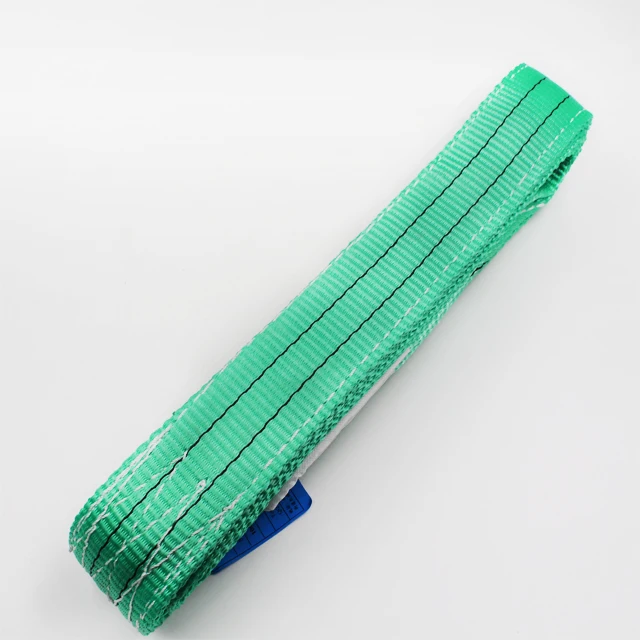 2T one way belt Green color polyester Webbing Sling lifting sling one way sling
