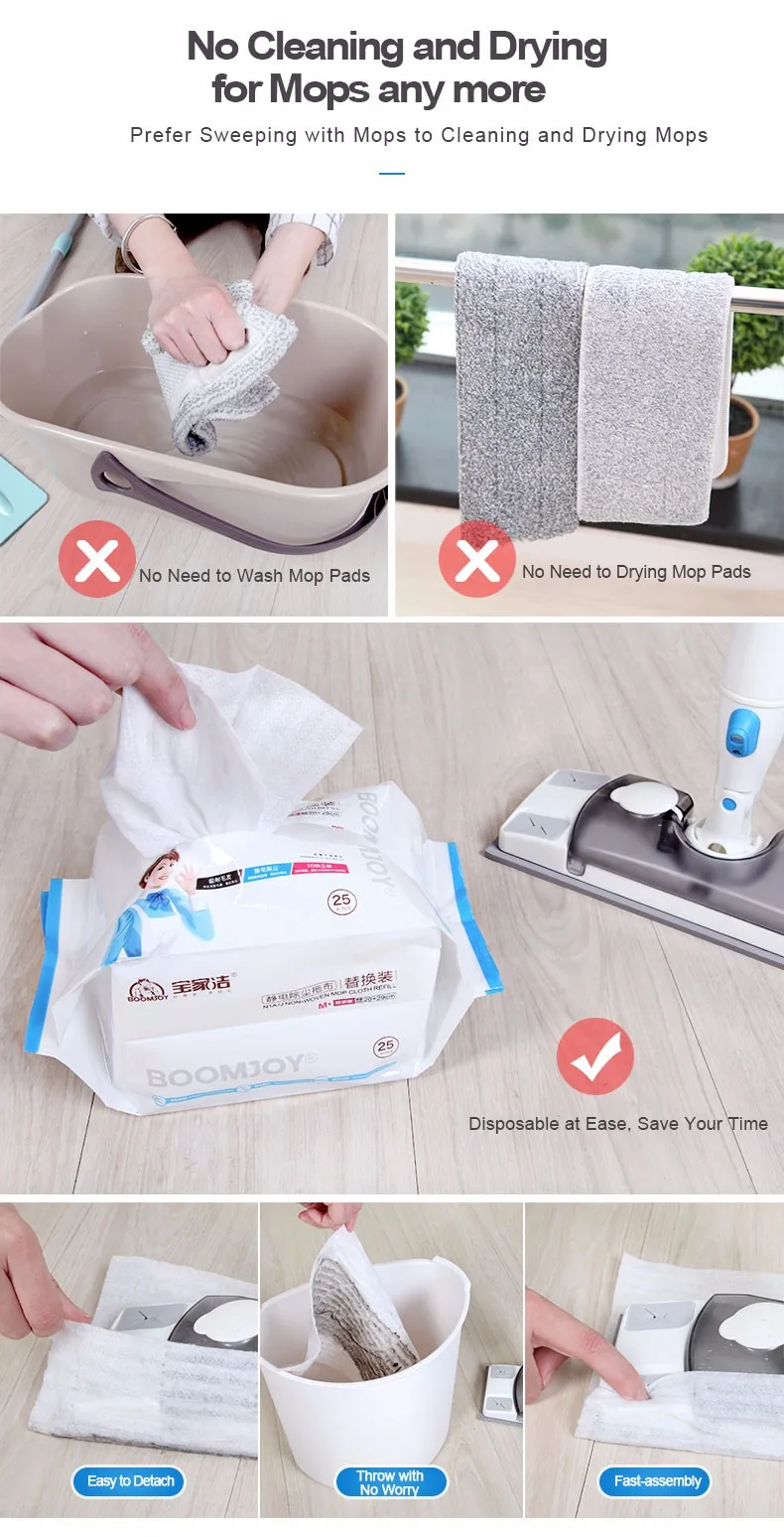 Boomjoy High Quality Nonwoven Dry Mop Disposable Cleaning Wipes Refill