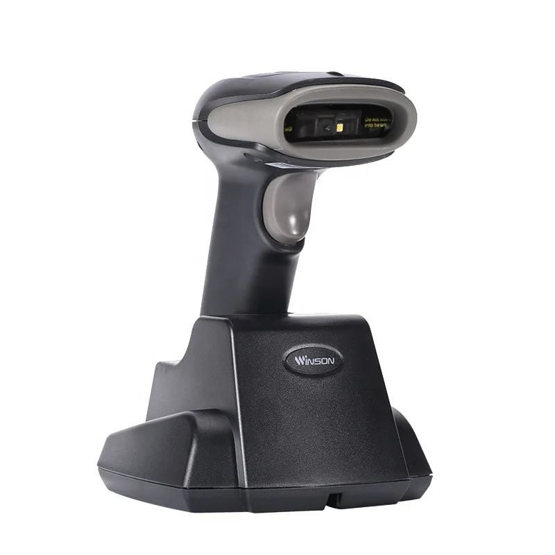 

Wireless Code Scanner Long Range QR Code Reader Logistics Barcode Scanner with base charge