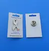 custom shiny silver personalized care for lost leg ribbon lapel pin with paper card