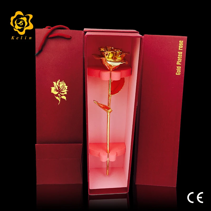 

24K Gold Plated Natural Rose fower gift item with Real Rose inside for Wedding Gifts