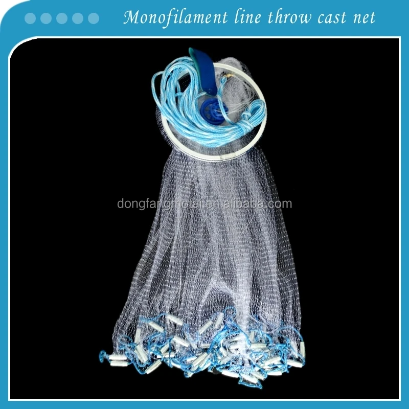 7FT Cheap Price carp mesh nylon mo<em></em>nofilament float american style throw hand cast fishing net