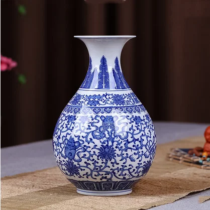 Cina Antik Tangan Dicat Keramik  Porselen Biru Dan Putih 