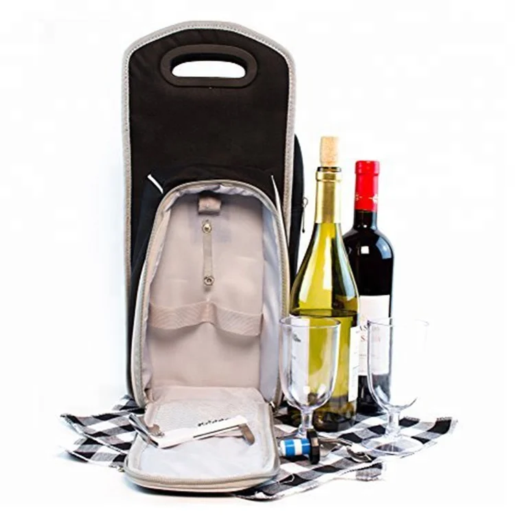 Portable Wine Glass Carrier Travel Wine Glass Bag With Padded Shoulder ...