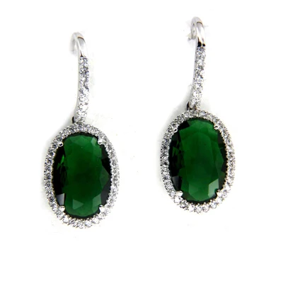 

With oval stones opal custom designed set auger 925 sterling silver earrings