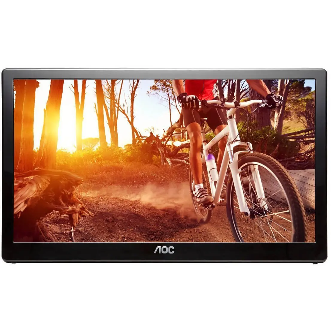 16" AOC E1659FWU Portable Ultra-Slim LED LCD Monitor, USB 3.0 Powered - Black (Certified Refurbished)
