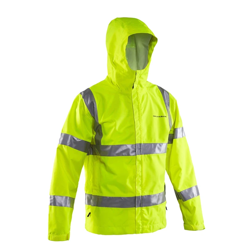 Wholesale Class 2 Adult Hi Vis Yellow Police Safety Waterproof Hooded