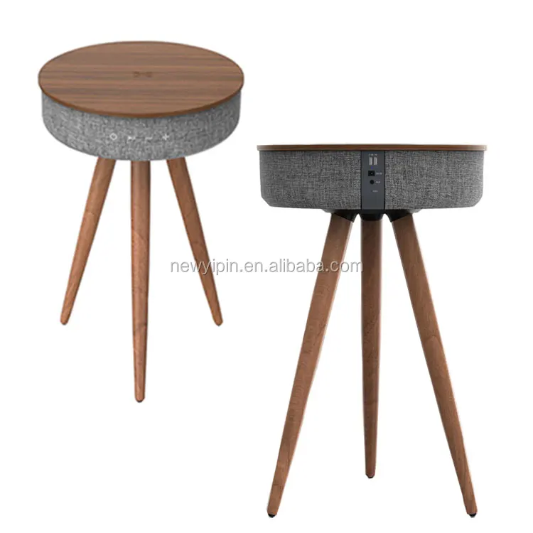 2019 Smart Bluetooth Speaker Classical Round 330 Degrees Rotation Table Bluetooth Speaker With Wireless Charging for Phones - ANKUX.COM