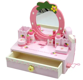 wooden toy vanity set