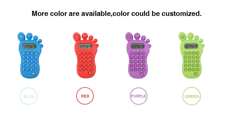 8 Digit Cute Foot Shape Pocket Calculator with Maze Game