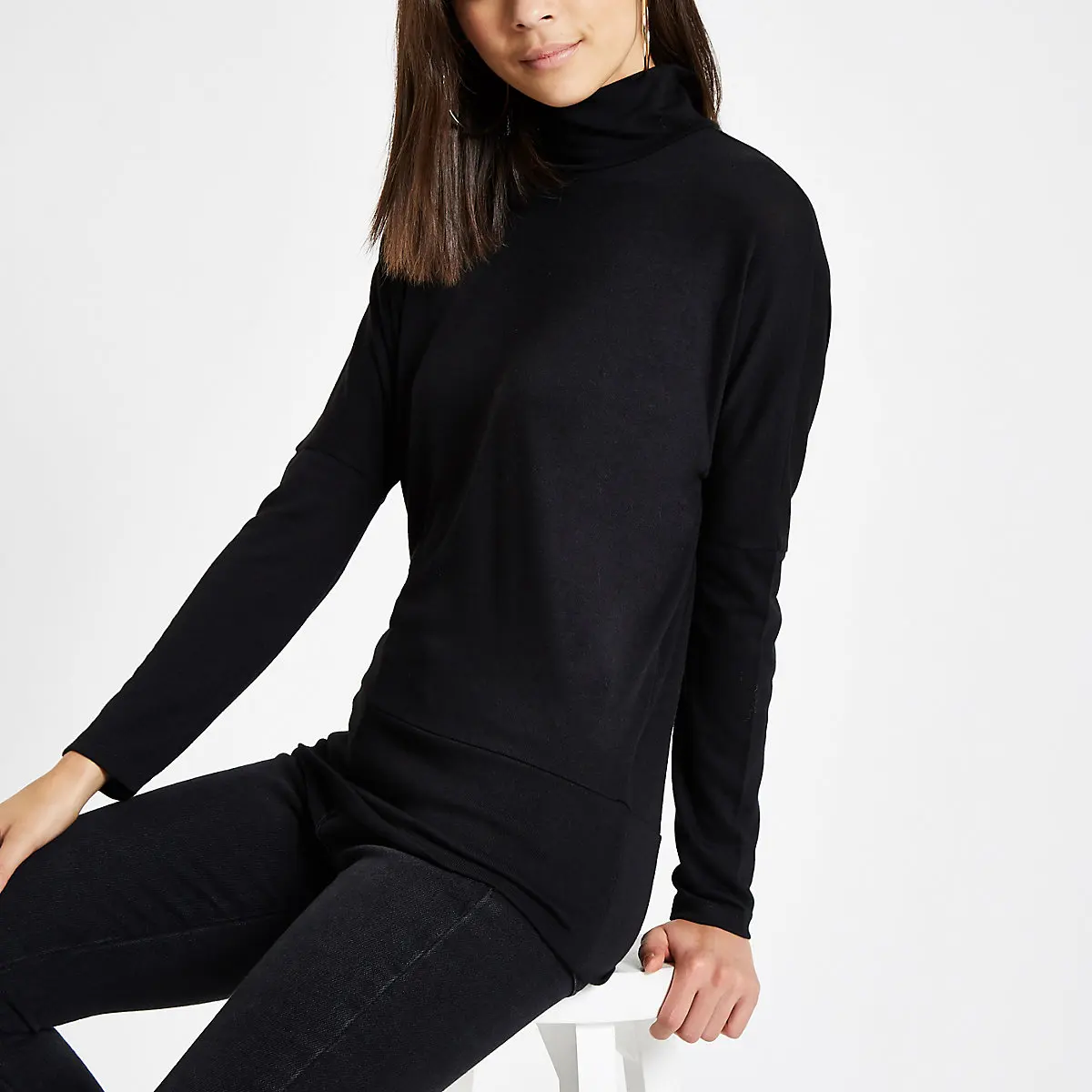 roll neck t shirt women's