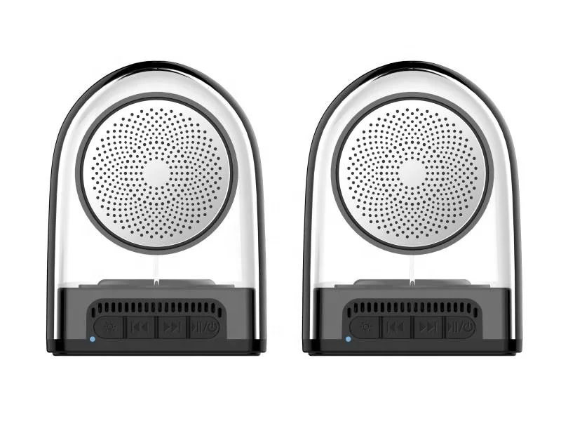 2018 New TWS portable BT speakers with LED light  transparent speaker