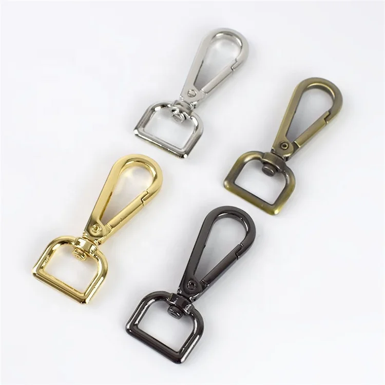 

Meetee F2-10-25mm Alloy Bag Buckle Carbines Swivel Lobster Clasp Snap Hook Key Chain Ring Buckles, Silver gold gun black bronze