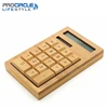 2018 China Nature Bamboo Solar Battery LCD Display Office Giveaway Calculator With 12 Digit