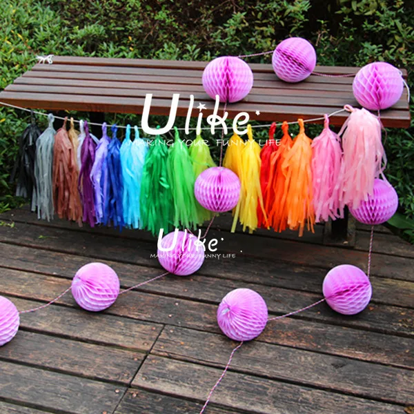 tissue paper ball garland