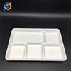 5 compartment eco friendly biodegradable bagasse tray manufacturer