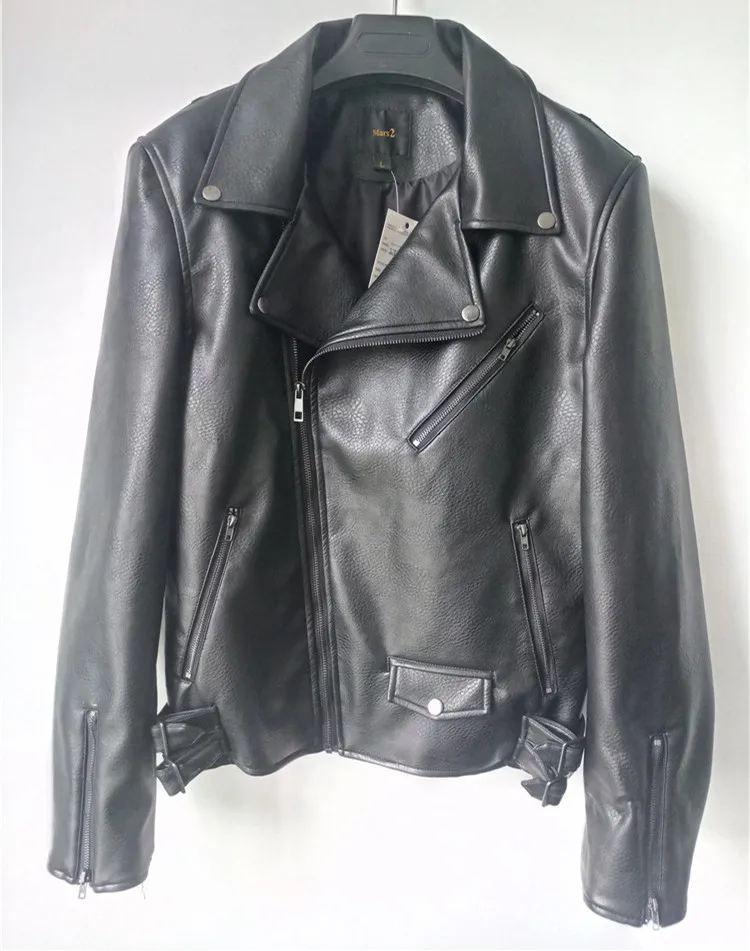 

Men's motorcycle PU leather jacket, Black