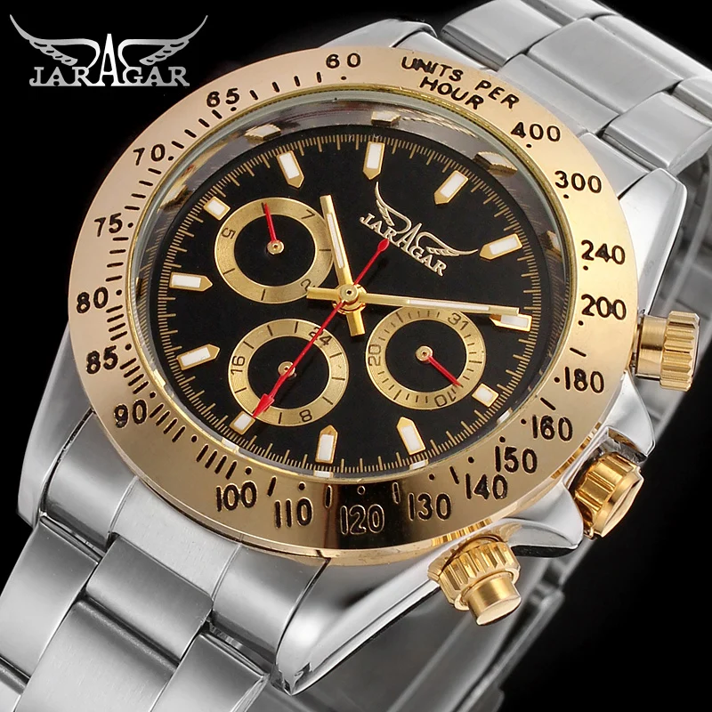 

2018 New Jaragar Automatic Men's Watch Multifunction Mechanical designer watches top brand luxury hombre vintage gold watch