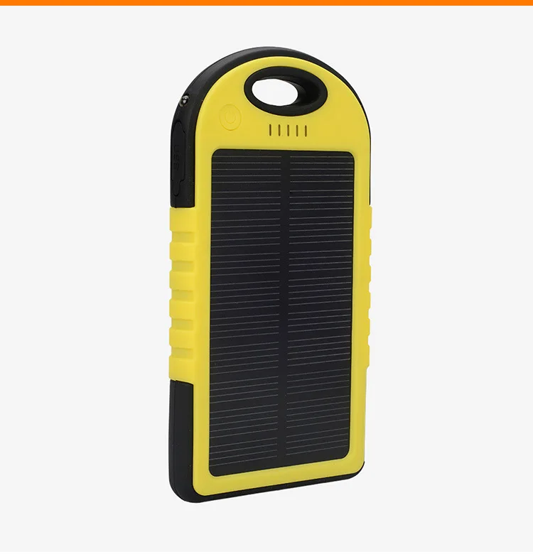 Solar Power Bank 5000mAh with Dual USB Waterproof for Smart Phone Laptop