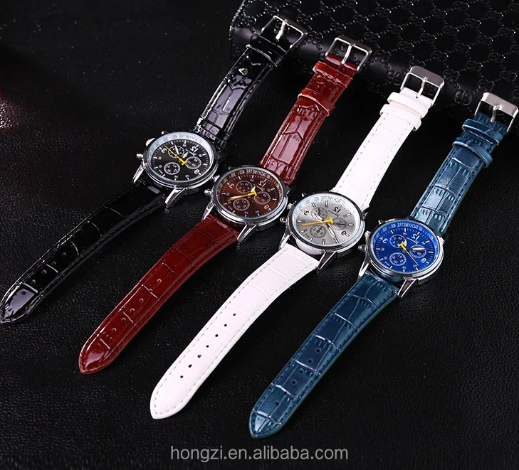 

The new men's fashion Geneva high-grade belt watches quartz movement watches