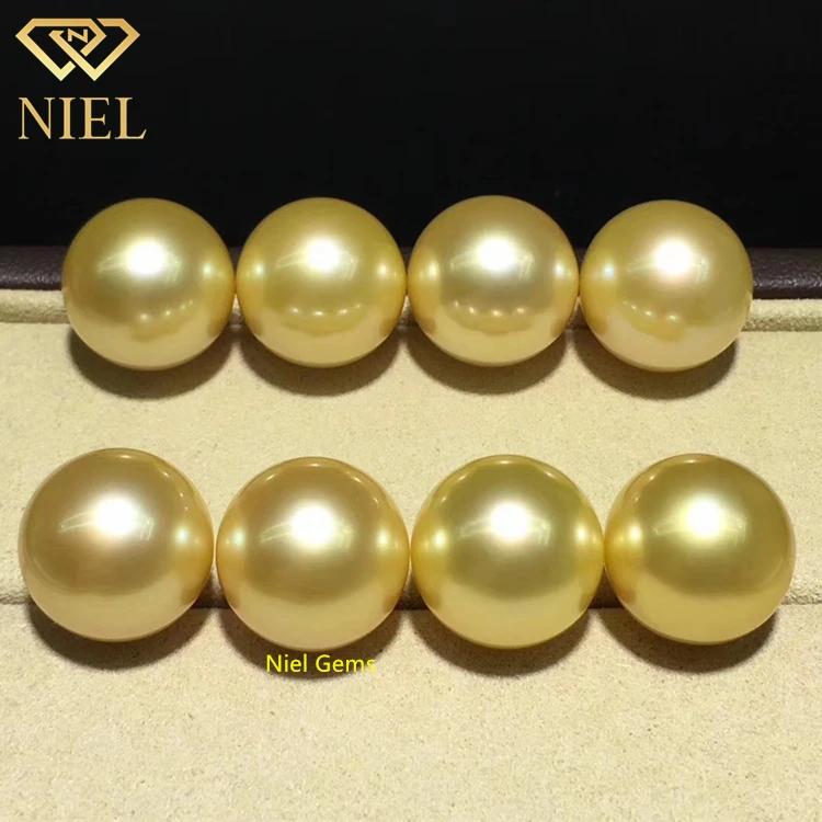 

13-14mm High quality round loose natural seawater gloden the South Sea Pearl