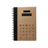Environmentally Friendly A5 Kraft Paper Blank Note with Calculator Solar Power