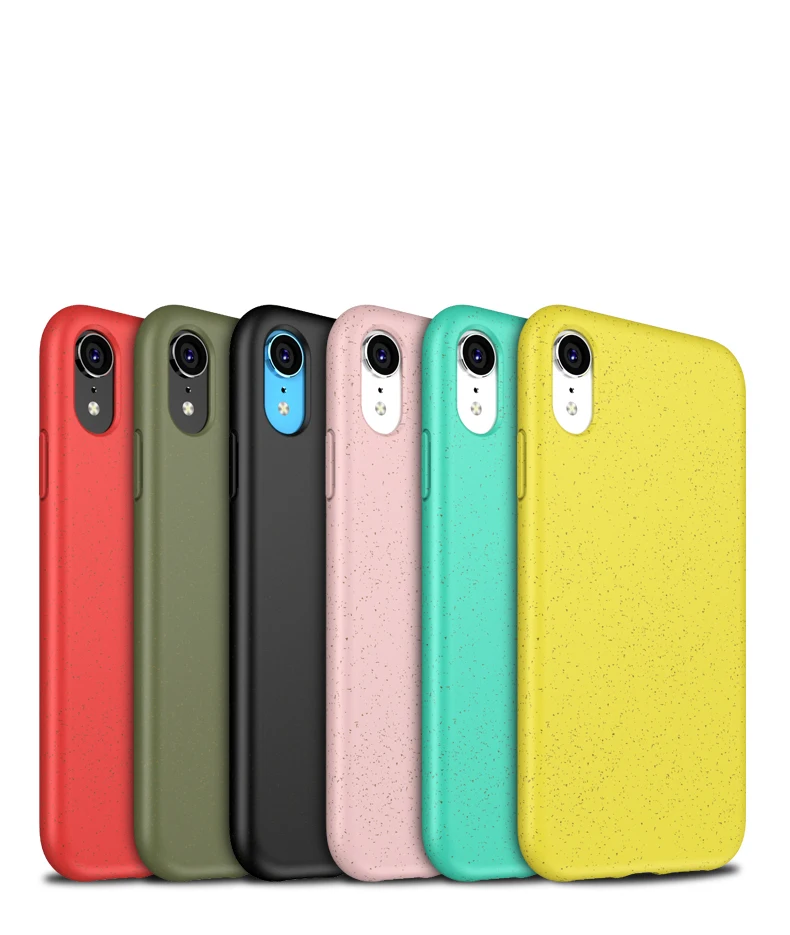 Wheat Straw Biodegradable Soft Back Cover Flexible TPU Phone Case for iPhone XR Wheat Straw Biodegradable Soft Back Cover Flexible TPU Phone Case for iPhone XR