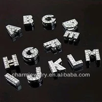 

DIY Accessories Rhinestone Slide jewelry finding Alphabet Letter 26 letters for making jewelry bracelet PCC-011