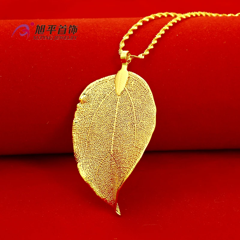 

new arrival gold plated 24K women's tree leaf pendant from real leaf
