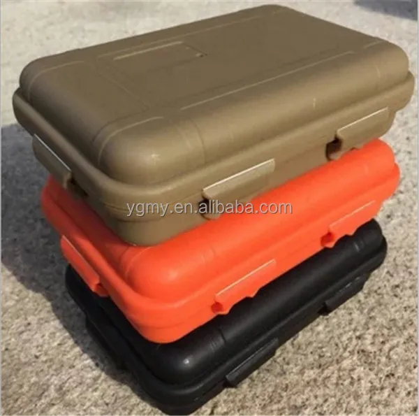 

Large Size Outdoor Shockproof Waterproof Box Survival Case Containers For Storage Travel Kit EDC Tool Sealed Boxes, :black & mud color & orange