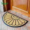 Cross Hatch Design Half Moon Rubber Doormat - All Weather Conditions Door Mat -Durable Welcome