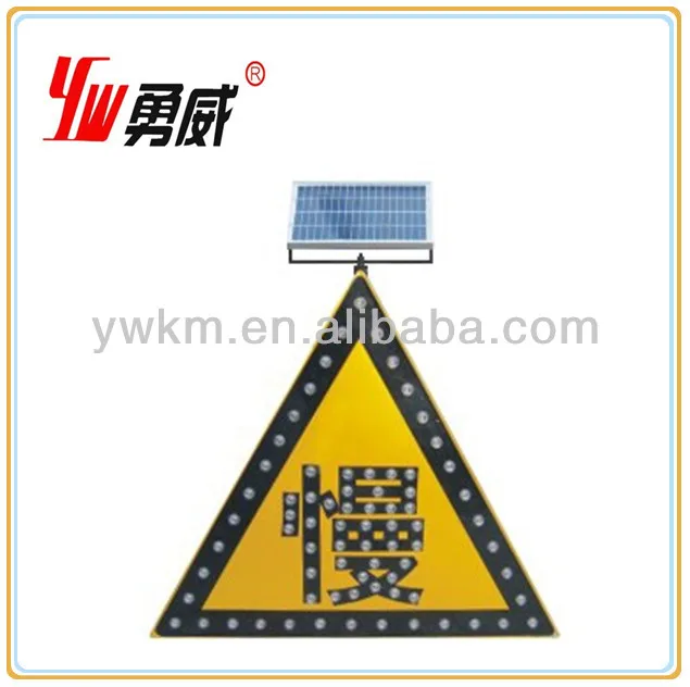 Solar Power Guide Light/road Safety Warning Sign Board For Traffic ...