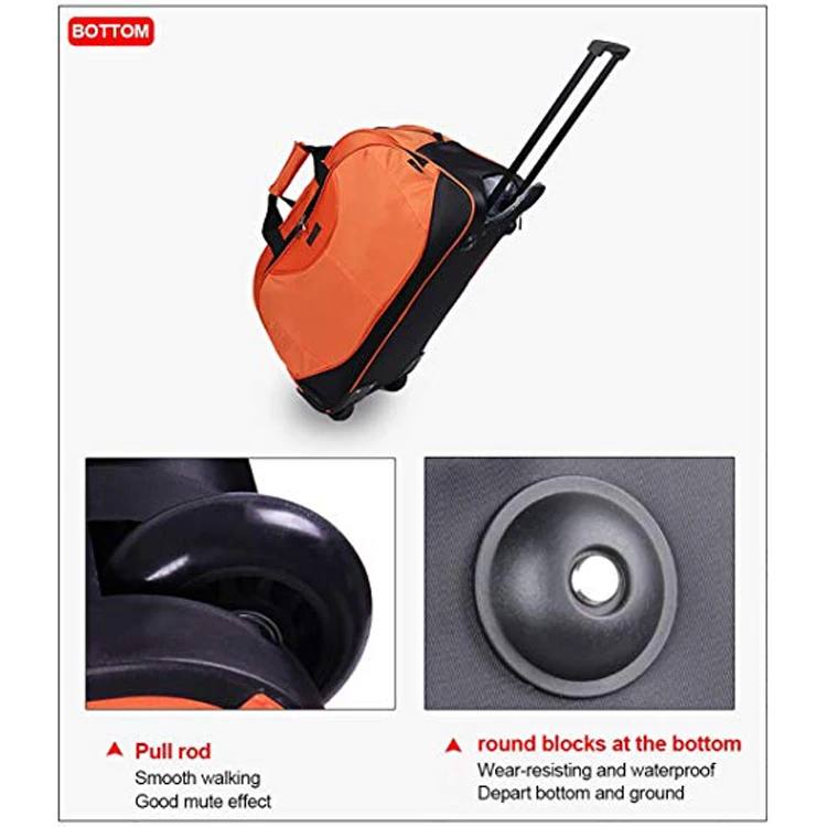 OEM custom travel rolling duffel bag for men and woman
