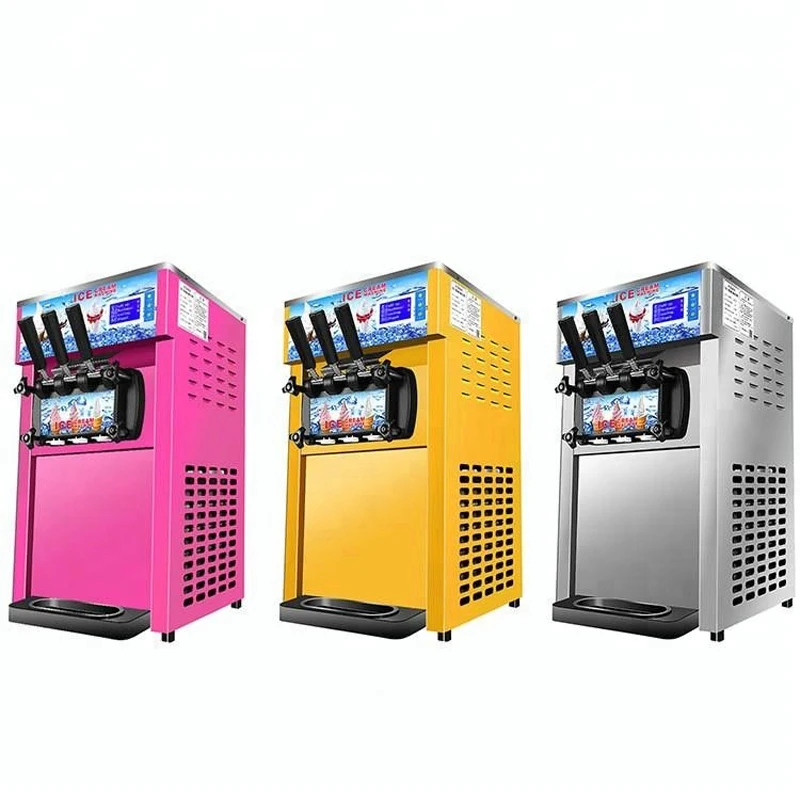 

Hot sale table top mini soft ice cream milkshake vending machine 3 Flavors Ice Cream Maker 18L/H