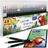 Watercolor Brush Pens - 24 Flexible Brush Tip Markers and 1 Refillable Water Brush Pen for Mess-Free Watercolor Painting