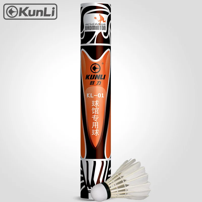 

Kunli badminton Shuttlecock KL-01 Best Durability Top class A duck feather shuttlecock for Club competition shuttle cock, White