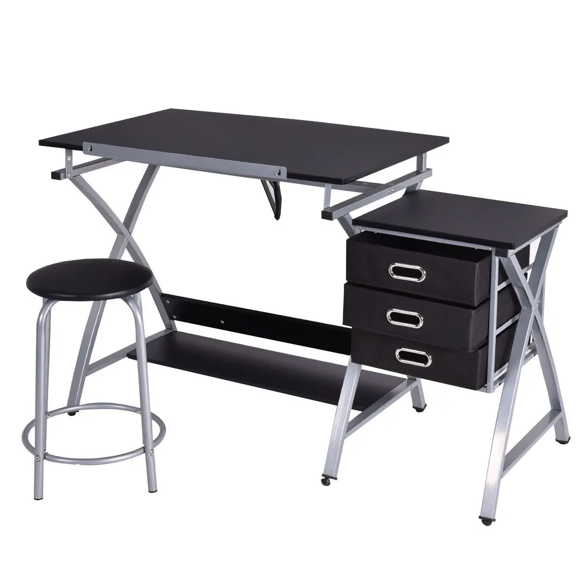 White Tangkula Drafting Table Drawing Desk Adjustable Art /& Craft Hobby Studio Architect Work
