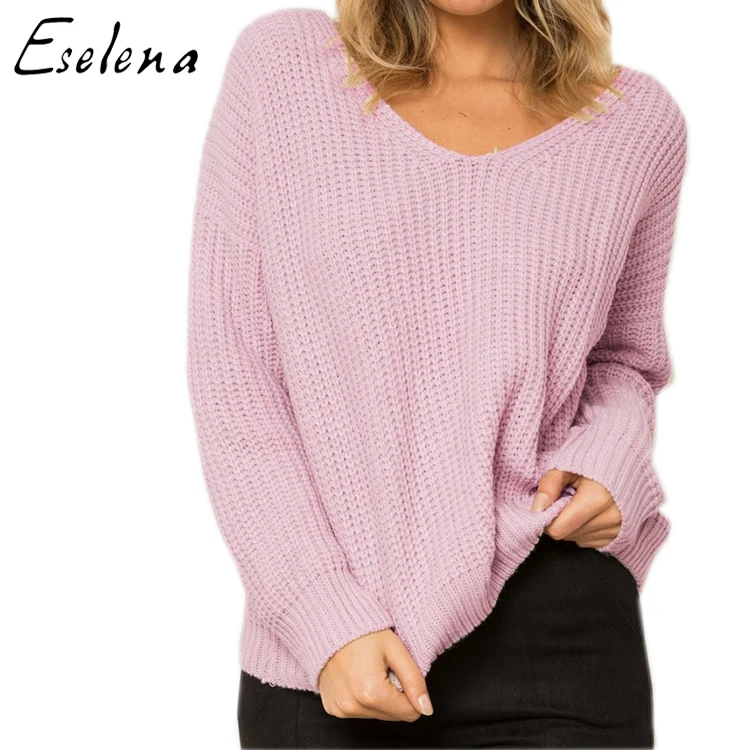 

Sweater factory wholesale custom OEM European and American women sexy back tie rope pullover